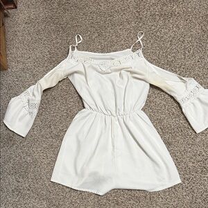 Elegant White Cold Shoulder Dress size medium - armpit stains